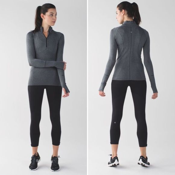 Lululemon Rebel Runner Crop Black  Zippered Ankle Side Pocket Leggings - Picture 2 of 16